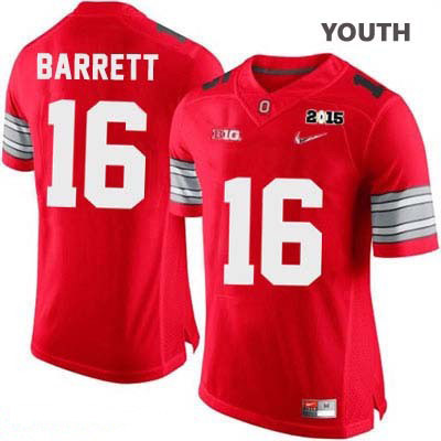 Ohio State Buckeyes Youth J.T. Barrett #16 Red Authentic Nike Diamond Quest 2015 Patch College NCAA Stitched Football Jersey AO19L72LW